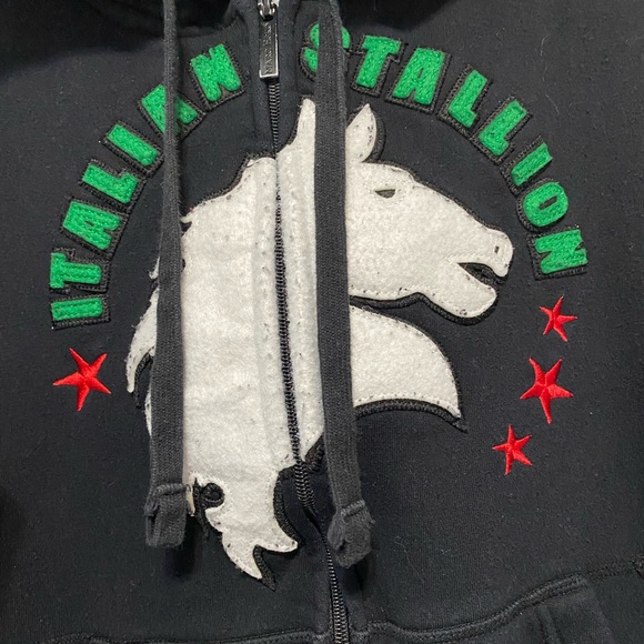 Marc Ecko Rocky Italian Stallion Hoodie Sweatshirt Size Med ( 137 A ) - Picture 2 of 7